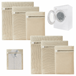 6 Stück Premium Wäschebeutel aus Baumwolle mit Reißverschluss ohne Mikroplastik, Wäschenetz Wäschesack für die Waschmaschine, Reise- Organizer, für Schmutzwäsche Angebot bei HelloDeals
