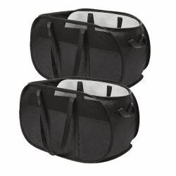 Pop-up-Wäschekörbe- Faltbarer Wäschekorb,Atmungsaktiver Wabennetz-Wäschekorb, Platzsparend, Geeignet für die Aufbewahrung in der Waschküche,auf Reisen（Schwarz） Angebot bei HelloDeals