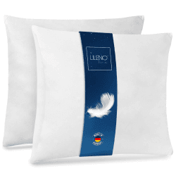 LILENO HOME Federkissen 80x80 cm [2er Set] - Kissen 80 x 80 cm aus Federn als Kopfkissen, Schlafkissen u. Bettkissen perfekt für Allergiker und Kinder - Federkernkissen mit je 1200 g Füllung 80 x 80 cm (MEDIUM) 2er Set Angebot bei HelloDeals