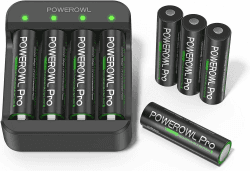 POWEROWL Lithium AA Akku mit Ladegerät, 3000 mWh 1,5 V Lithium Akku AA 8 Stück Wiederaufladbar AA Batterien (8 AA + Ladegerä) chargeur pile Angebot bei HelloDeals
