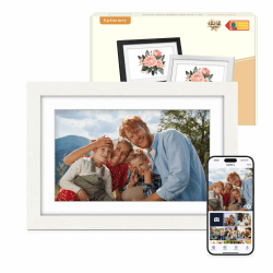 Digitaler Bilderrahmen WLAN 10.1 Zoll Eichenholz Elektronischer Bilderrahmen 32GB, 1280 x 800 HD IPS Touchscreen, Fotos/Videos Sofort über Uhale APP Teilen, Geschenk für Männer und Frauen A-Weiß Eichenholz 10,1 Zoll Angebot bei HelloDeals