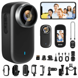WiFi Action Kamera 4K wasserdichte Mini Action Cam 150° Kleine WiFi Sport Action Kamera, Fahrrad Motorrad Helm Kamera mit 1,3-Zoll-Display und Magnetisch, 3 Stunden Akkulaufzeit Angebot bei HelloDeals