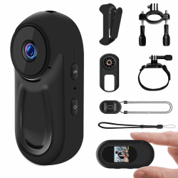 Mini Action Cam, 1080P Actionkameras, Wearable Körperkamera, Motorrad Sportkamera mit Multifunctional Accessories, Daumen Bodycam, Mini POV Camera, Helmkamera, Outdoor-Kamera für Abenteuer Angebot bei HelloDeals