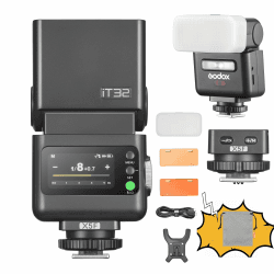 Godox iT32 TTL Kamerablitz & X5 F Funkauslöser 2,4 GHz HSS 1/8000s GN18 mit Magnetdiffusor für Fuji-Kameras Angebot bei HelloDeals