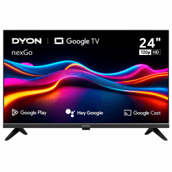 DYON nexGo 24H Smart TV – 24 Zoll (60 cm) HD Google TV mit Sprachsteuerung, Google Assistant, Play Store, Chromecast, Triple Tuner, Netflix, Prime Video & YouTube [Modell 2025] 24 Zoll Google TV (2025) Angebot bei HelloDeals