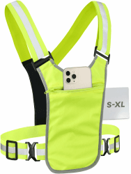 Fahrrad Reflektierende Sicherheitsweste Herren & Damen – 360° Sichtbarkeit mit Fronttasche – Verstellbare Gurte – auch zum Laufen & im Freien Angebot bei HelloDeals