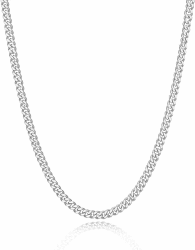 Herren Damen Panzerkette Halskette, 3,5/5/6/7/8mm breit Edelstahl Silber Panzerkette Gliederkette Kette Silberkette Hip-Hop Kette Halskette Länge 46-66cm (Silber-3MM Breit, Zentimeter, 51.0) Angebot bei HelloDeals
