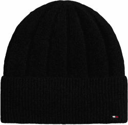 Tommy Hilfiger Damen Beanie Th Flag Fluffy Beanie Aw0aw17779 Einheitsgröße Black (Black) Angebot bei HelloDeals