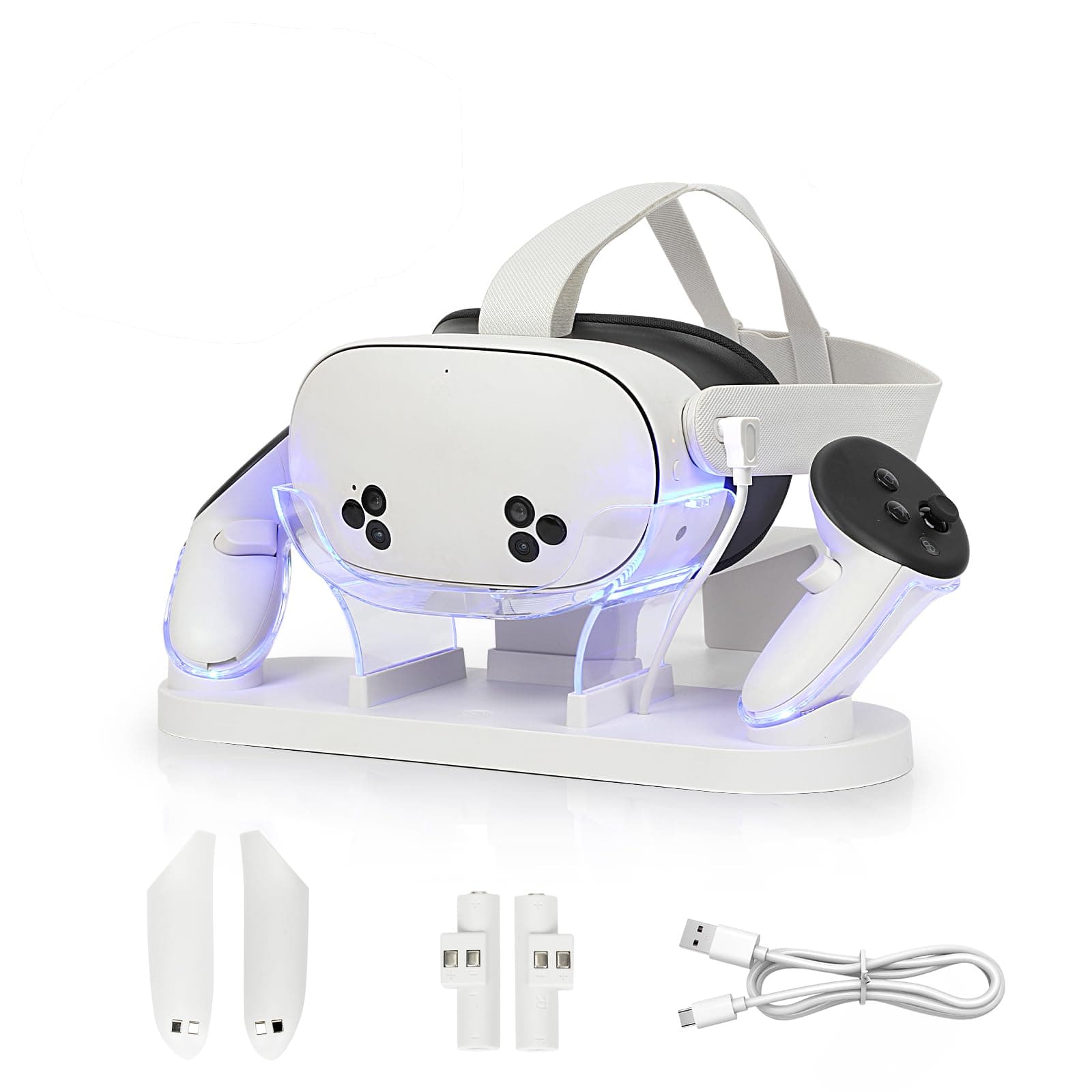 Ladestation für MetaQuest 3S/Quest 3, Schnellladestation mit LED-Anzeige, Ladestation mit USB-C-Schnellladefunktion für VR-Konsole und Touch Controller Angebot bei HelloDeals