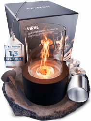 Feuerschale - Tischfeuer Indoor & Outdoor - Gefertigt aus massivem Beton – Extra Lange Brenndauer – Dekoratives Kamin-Set – Geschenkidee für Garten & Wohnung - Beton grau Angebot bei HelloDeals