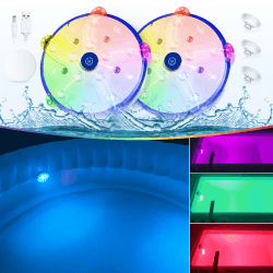 Unterwasser Pool Licht Akku, Wiederaufladbare Farbwechselnde Whirlpool Lichter Unterwasser, Schwimmende Leuchten, Schwimmende Spa Lichter mit Saugnäpfe, Eisenplatte,Badewanne Licht Angebot bei HelloDeals