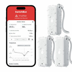 SwitchBot IP65 Hygrometer Thermometer Innen Außen, Bluetooth Thermometer con Taupunkt/VPD/Absolute Feuchtigkeitssensor, Außenthermometer, Datenspeicherung für Gewächshaus Weinkeller 3er-Pack Bluetooth Meter*3 Angebot bei HelloDeals
