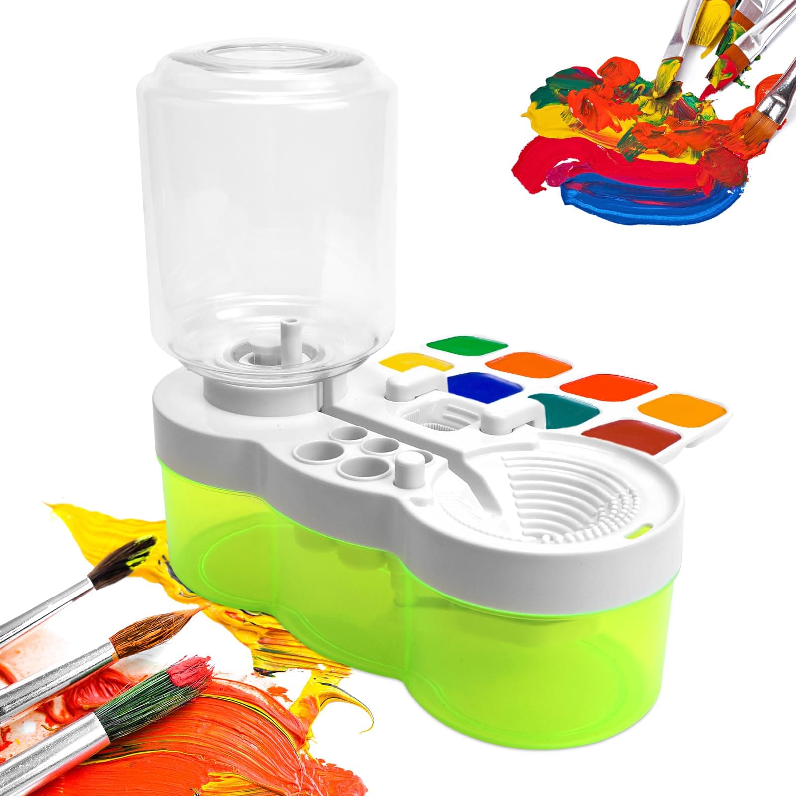 Pinselreiniger Bürstenspüler Pinselreinigungsstation Brush Rinser Wasserkreislaufspüler Make up Pinselreiniger Künstlerbedarf Bürstenspüler für Wasserfarben Pinsel Angebot bei HelloDeals