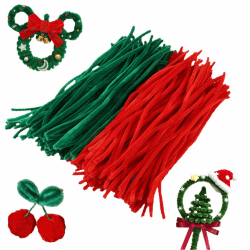 200 Stück Pfeifenreiniger Grün Rot,30CM Pfeifenputzer zum Basteln,Weihnachten Chenilledraht,Pfeifenreiniger für Kreative DIY-Projekte Weihnachtsdekorationen (Rot-grün) Angebot bei HelloDeals