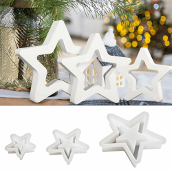 3 Stück/set Silikonformen Gießformen Weihnachten,Silikonform Weihnachten Stern, Silikon Gießform Kerzenform Weihnachten, Sterne Giessformen Silikon Gipsformen Zum Gießen Angebot bei HelloDeals