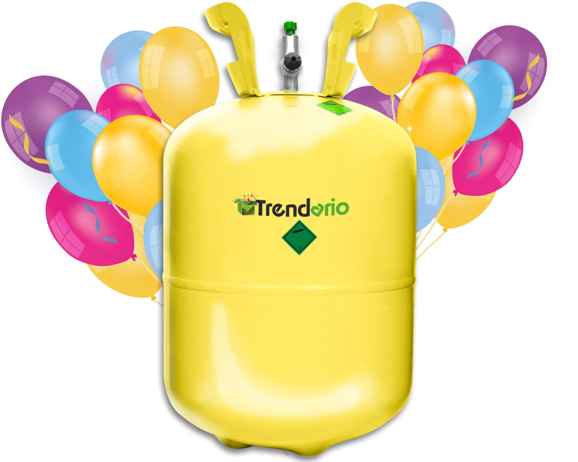 Ballongas Helium Für bis zu 50 Luftballons / XXL Einweg Heliumbehälter inkl. 50 Latexballons und Ballonband für leichtes befüllen Von Ballons Angebot bei HelloDeals