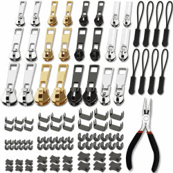 Haraqi 105 Stück Reißverschluss Reparatur Set,Reisverschlussreparaturset Zipper, Ersatz Reissverschluss Zipper, Reißverschluss Reparaturset Zipper(3 Größen: #3/5/8) Angebot bei HelloDeals