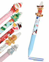 Online magiXX, 6x Radierstift Weihnachten I Gelschreiber blau radierbar mit 0,7mm Strichstärke I Tintenroller zum Schreibenlernen, Büro I kompatibel mit Frixion Mine I Radierbarer Kugelschreiber XMAS Angebot bei HelloDeals