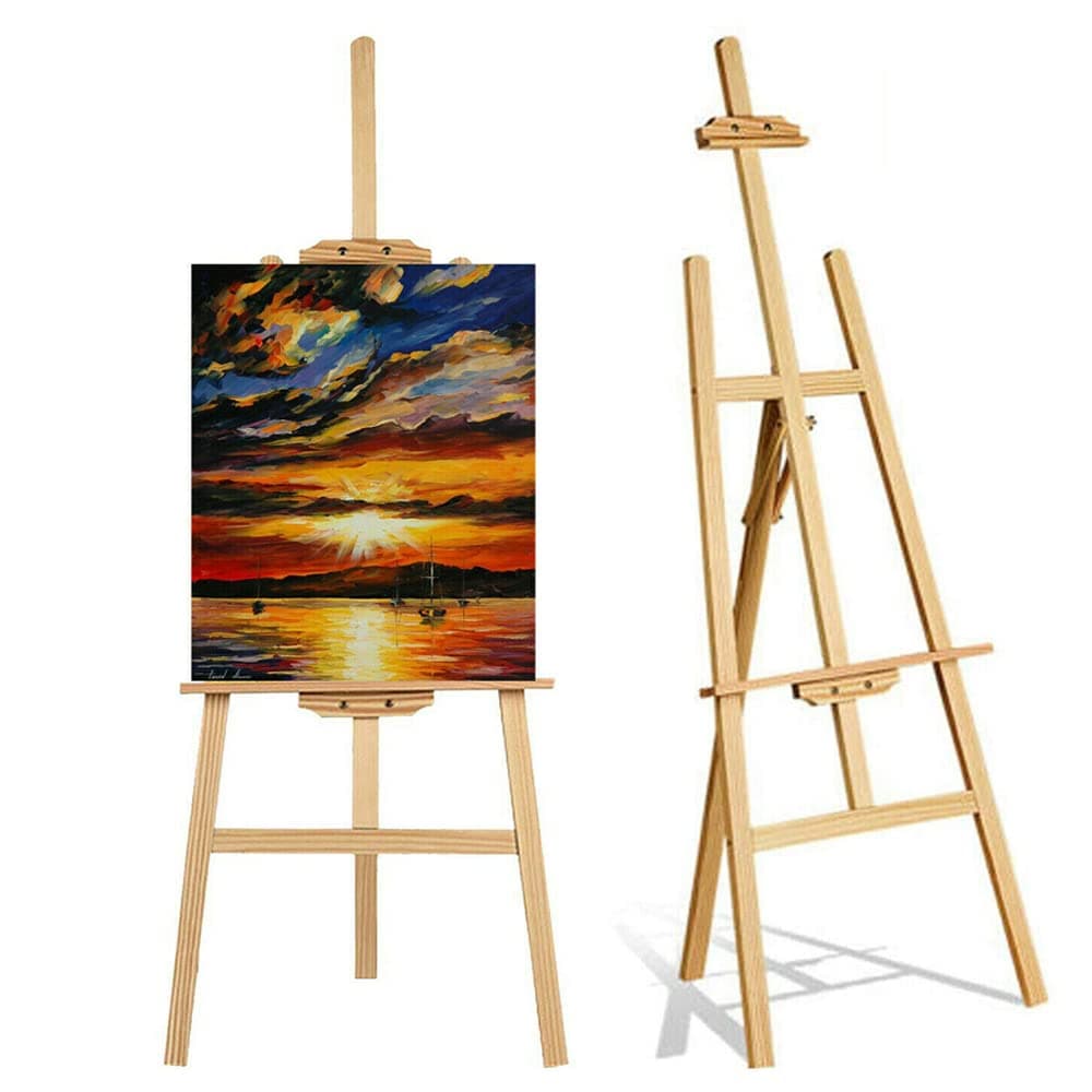 Staffelei, Holzständer, Künstlerstaffelei, Zeichenstaffelei, tragbare Staffelei für Malerei, Erwachsene, Hochzeit, Ausstellung, verstellbare Leinwandhöhe, einfach zu montieren, 1,5 m Angebot bei HelloDeals