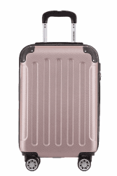 BEIBYE- Hartschalenkoffer Koffer Trolley Rollkoffer Reisekoffer Zahlenschloß 4 Zwilings-Rollen (Rosa-Gold, Small-55cm) Rosa-gold Small-55cm Angebot bei HelloDeals