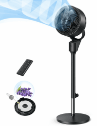 Dreo Leiser Standventilator, 1444m³/h Luftvolumen oszillierende Ventilator, 3 Stufen 6H Timer Turmventilator mit Fernbedienung, Luftzirkulation in 3 Min für Schlafzimmer, Duftfunktion für frische Luft Schwarz Angebot bei HelloDeals