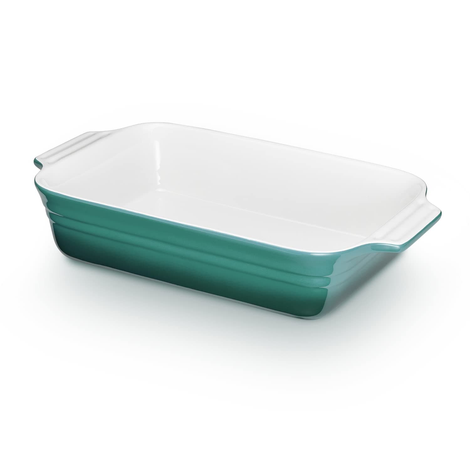 KHG Auflaufform groß 40 cm Türkis für 4-6 Personen, Kapazität 3 Liter, Ofenform Keramik Steingut rechteckig & kratzfest, Backform für Lasagne Tiramisu Aufläufe & mehr Angebot bei HelloDeals