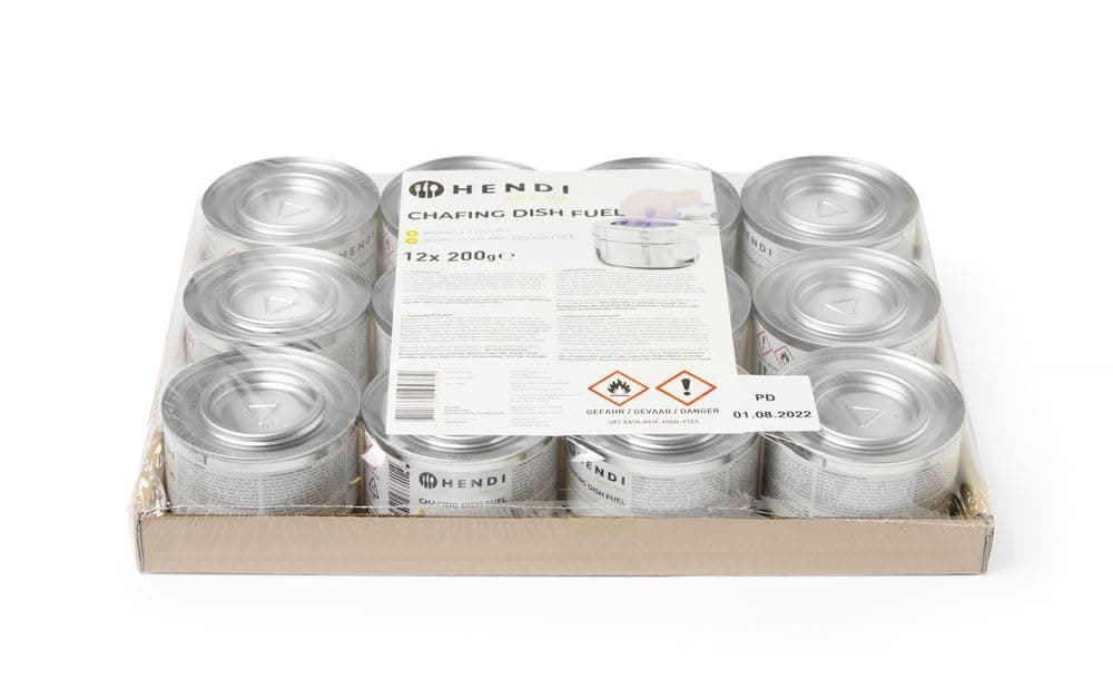 HENDI Brennpaste, 12 Stück, ruß- und geruchlos, Brenndauer ±3 Stunden, Brenngel, Fire Paste, für Wärmebehälter, zum Warmhalten von Speisen, für Chafing Dish, 200gr Brenndauer: 3 Std / 200gr 1 Angebot bei HelloDeals