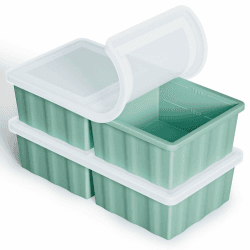 Extragroße Silikon Gefriertablett, Suppe Gefrierschrank Eiswürfelform mit Deckel, 2er-Pack Große Suppen Freezer Eiswürfelbecher für Container zum Speichern und Einfrieren von Suppe, Brühe, Soße Angebot bei HelloDeals