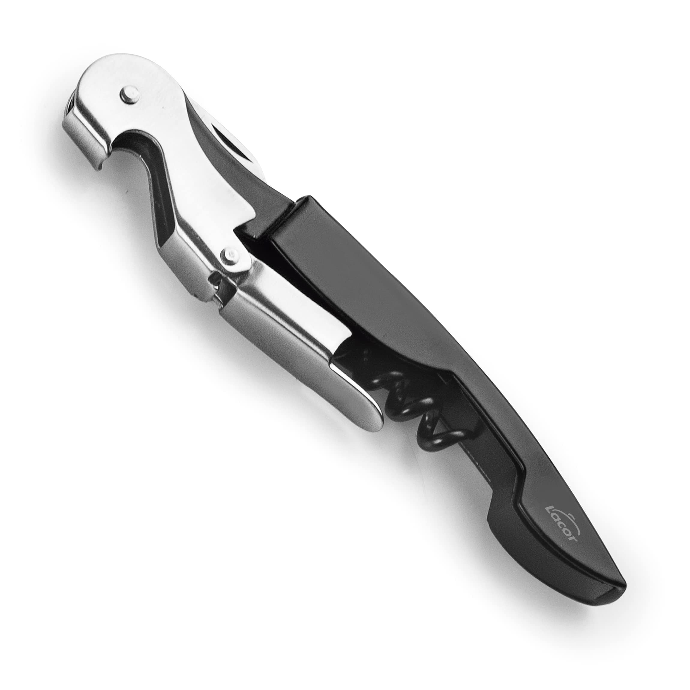 Lacor - 63044 - Servierwagen Luxe, Edelstahl, Korkenzieher + Flaschenöffner + Kurzmesser Kapseln, Wein- und Bieröffner, 3-in-1 Angebot bei HelloDeals