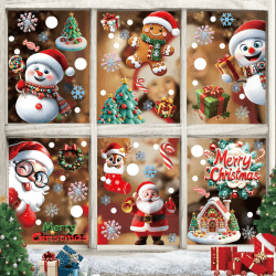 9 Blätte 263 Stück Fensterbilder Weihnachten Selbstklebend, Weihnachten Fensterbilder, Weihnachtsdekorationen, Doppelseitige Wiederverwendbare Statisch Haftende PVC Aufkleber, für Glasfenster Angebot bei HelloDeals