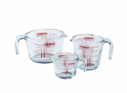 Pyrex – Messkrug aus strapazierfähigem Glas, Glas, durchsichtig, Set 3 pièces 3 Stück (1er Pack) Angebot bei HelloDeals