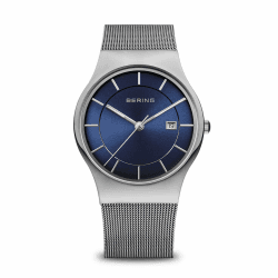 BERING Herren Quarz Uhr | Armbanduhr 40 mm Edelstahlgehäuse und Zifferblatt | Milanaisearmband | Saphierglas | 3 ATM | 11938 11938-003 Angebot bei HelloDeals