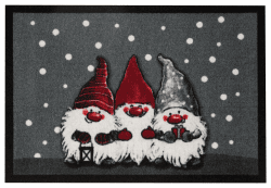 Hanse Home Printy Fußmatte für Innen und Außen 40x60cm - Schmutzfangmatte Türmatte Christmas Dwarfes mit Zwergen-Motiv Waschbar & Wetterfest, rutschfest für Eingangsbereich & Außenbereich – Grau Angebot bei HelloDeals