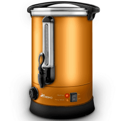 TRESKO® Glühweinkocher 6,8L / 1500W Einkochautomat aus Edelstahl Glühweinkessel Glühweinautomat Heißgetränkeautomat Heißwasserspender 6.8 Liter Kupfer Angebot bei HelloDeals