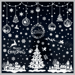 Fensterbilder Weihnachten Fensterdeko Selbstklebende 244Stk - Statische Fenstersticker Fensteraufkleber Weihnachten mit Schneeflocken, Wiederverwendbare Weiße Winter Weihnachtsdeko Fenster Fensterbilder Weihnachten 1 Angebot bei HelloDeals