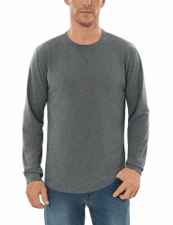 Langarmshirt Herren Baumwolle Longshirt Rundhals Longsleeve T-Shirts Leicht Casual T-Shirt für Männer Longline Pullover T Shirts Einfarbige Regular Fit S-3XL Dunkles Heidegrau S Angebot bei HelloDeals