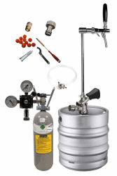 Zapfgarnitur mit Edelstahl Keg-Schanksäule inkl. 500g Co2, Schläuche, Druckminderer und Flachkeg Typ A (23475-001) Angebot bei HelloDeals
