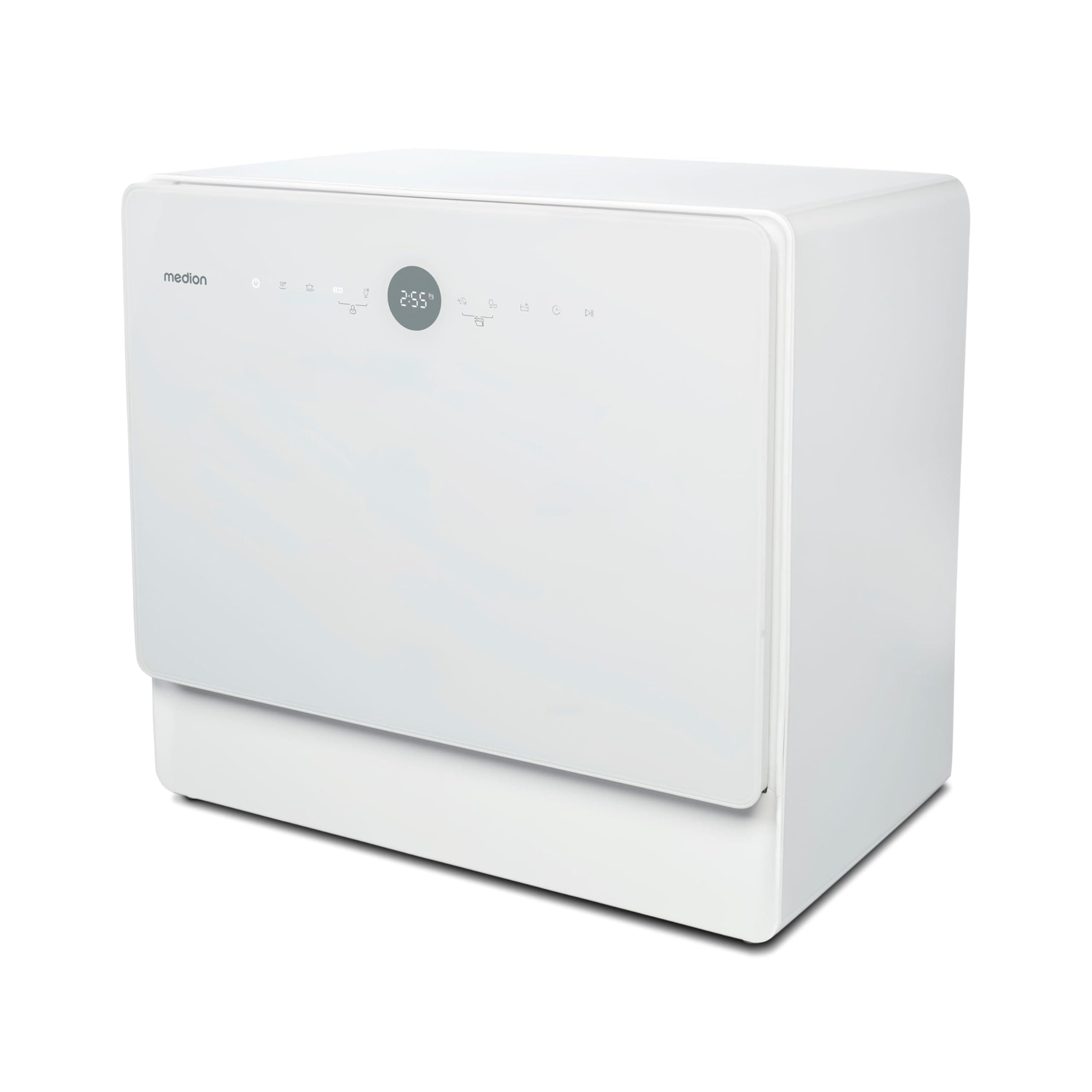 MEDION Mini Geschirrspüler DWT50 (Tischgeschirrspüler, Spülmaschine, 5 Maßgedecke, funktioniert mit Wasseranschluss, 35 cm tief, 7 Reinigungsprogramme, MD 37775) weiß Angebot bei HelloDeals