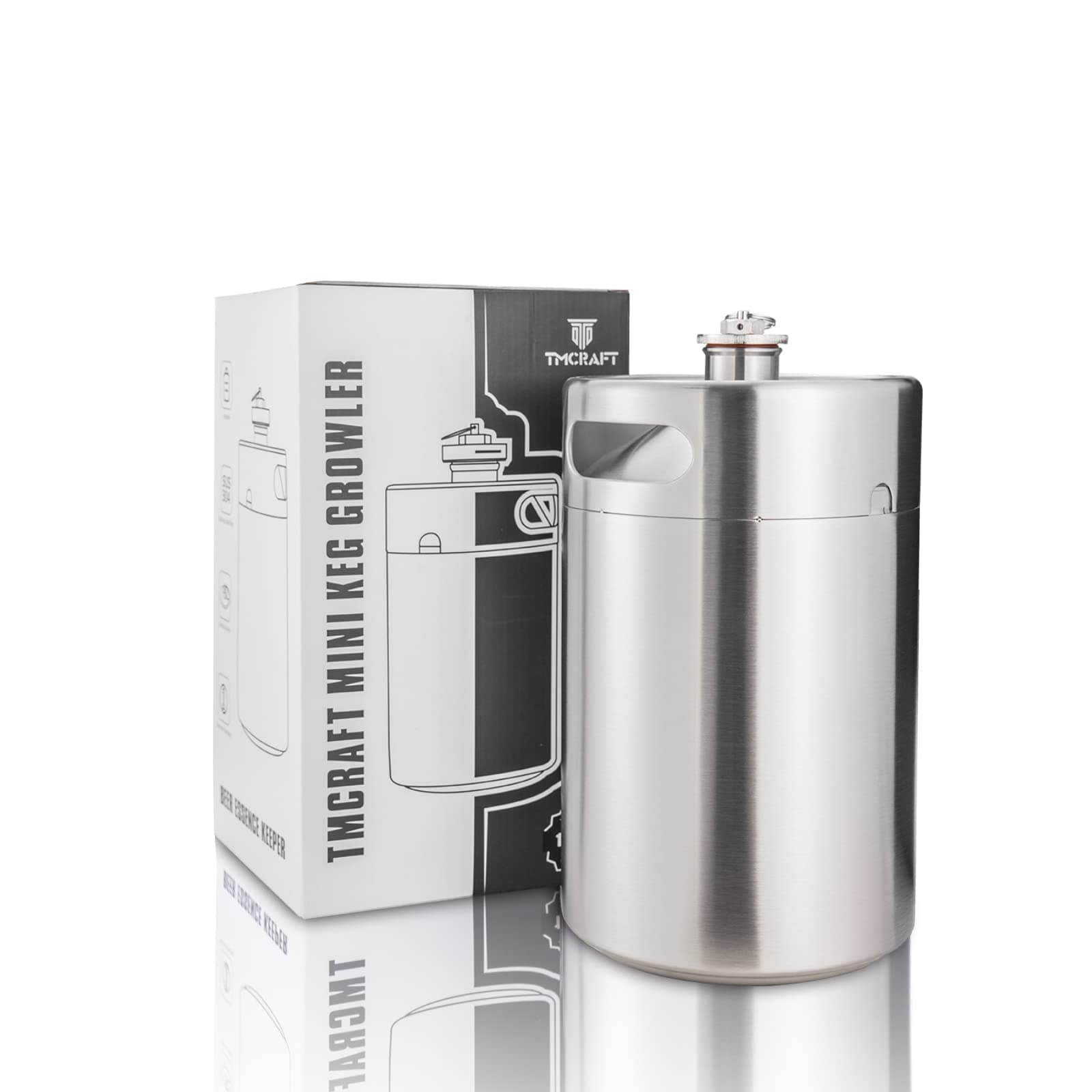 TMCRAFT 5 Liter Mini Growler Keg, tragbares Edelstahl-Bierfass mit sechskantem Spiraldeckel für Hausbrauen, Crafting und Fassbier Angebot bei HelloDeals