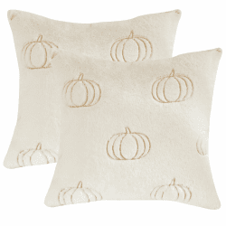 Tosleo Halloween 2 Stück Kissenbezug mit Pailletten Kürbis Plüsch Lendenkissen Abdeckungen 50 x 50cm Weiß für Thanksgiving Dekoration Indoor Outdoor Couch Überwurf Kissen Fälle für Sofa Schlafzimmer Weiß 50 x 50 cm, 2 Stück Angebot bei HelloDeals