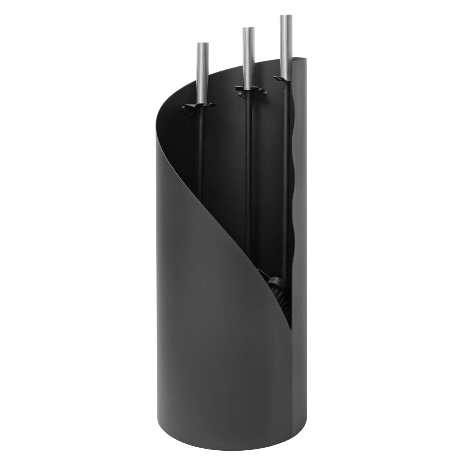 raik Kaminbesteck Fritz 3-teilig aus Stahl Kamingarnitur schwarz mit Edelstahlgriffen Schaufel Besen und Schürhaken minimalistisch und modern 61 cm Angebot bei HelloDeals