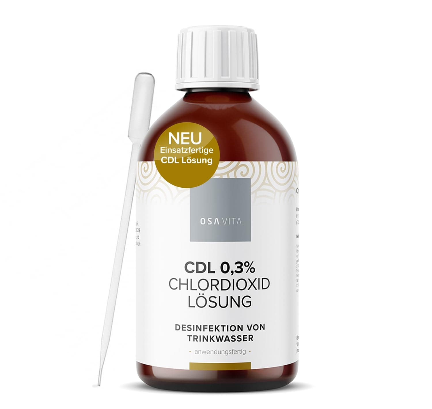 CDL 0,3% Chlordioxid Lösung einsatzfertig - Wirksamkeitstest nach EN1276 & EN13623 - Made in Germany (250 ml) Angebot bei HelloDeals