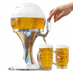 InnovaGoods® Bierzapfanlage 3,5 L, Getränkezapfanlage, Kugelbierzapfanlage mit Kühler, Bierzapfanlage mit geschlossenem und herausnehmbarem Innentank für EIS, Silber Bierspender Angebot bei HelloDeals