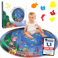 Wassermatte Baby, Wasserspielmatte Baby BPA frei XXL, Bauchlage Spielzeug Baby ab 3, 6 und 9 Monate, Baby Wassermatte (XXL 100 cm) Angebot bei HelloDeals