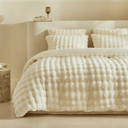 Lekesky Plüsch Bettwäsche 135x200 - Flauschige Bettwäsche aus Flauschig Kaninchenfellimitat - Beige Winterbettwäsche 135x200 mit Reißverschluss und 1 Kissenbezug mit Reißverschluss 80x80cm Plüsch Beige 135x200cm + 80x80cm*1 Angebot bei HelloDeals