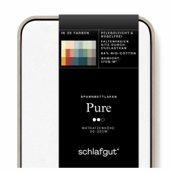 Schlafgut Pure Spannbettlaken 180x200cm bis 200x220cm - 95% Biobaumwolle, 5% Elasthan, Oeko-TEX Zertifiziert, Full-White, Matratzenhöhe bis 35cm Full-white XL 180x200cm - 200x220cm Angebot bei HelloDeals