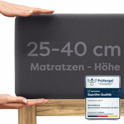 Wolkenfeld Spannbettlaken 200x220cm – 220x240cm – Premium Jersey Baumwolle mit 5% Lycra – Faltenfreies Bettlaken für hohe Matratzen bis 40 cm – Atmungsaktiv & Oeko-TEX Zertifiziert – Anthrazit Anthrazit 200x220-220x240 Angebot bei HelloDeals