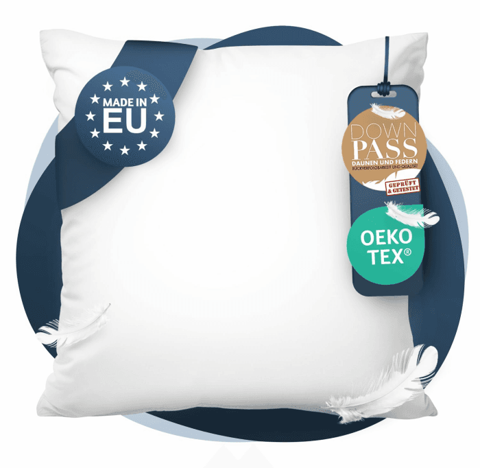 CALMONT 3-Kammer Daunenkissen 80x80 I flauschig & Allergiker geeignet I Langlebig & Atmungsaktives Bettkissen I Federkopfkissen I Federkissen 80 x 80 cm Kopfkissen Daunen Angebot bei HelloDeals