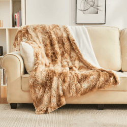 EMME Faux Kuscheldecke Flauschig, 150 x 200 cm, Felldecke, Pelz Wolldecke, Wohndecke, Super Weich, Plüschig, Warme Gemütliche Fleecedecke, Dicke, Elegant, Überwurf Für Sofa und Bett, Tie Dye Braun 150x200 cm 01-tie Dye Braun Angebot bei HelloDeals