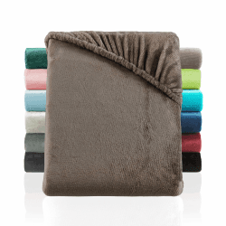 BaSaTex Cashmere Touch Plüsch Premium Kinder Spannbettlaken - SUPER Soft Flauschiges Winter Spannbetttuch Nicky Teddy - wärmendes Bettlaken | 70x140 cm | Farbe: Taupe 70 x 140 cm Kinder Taupe Angebot bei HelloDeals
